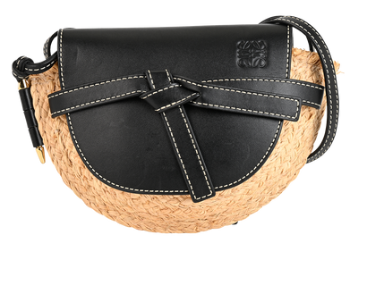 Mini Gate, &pound;490, Handbags, Beige/Black, Raffia, Front view